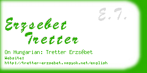 erzsebet tretter business card